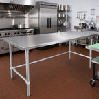 Thumbnail image #2 for John Boos ST6-48120SBW 120 x 48-Inch Stainless Steel Flat-Top Work Table, 16/300 Top, Safety Edge