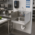Thumbnail image #2 for T&S Brass Wall-Mounted Stainless Steel Hand Sink with Side Splash Shields and 4-Inch Mixing Faucet