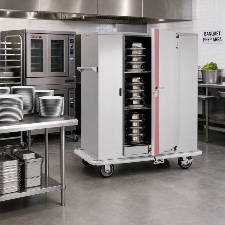 Product image #2 for Classic Carter Mobile Insulated Banquet Holding Cabinet, Single Door, 120 Covered Plates