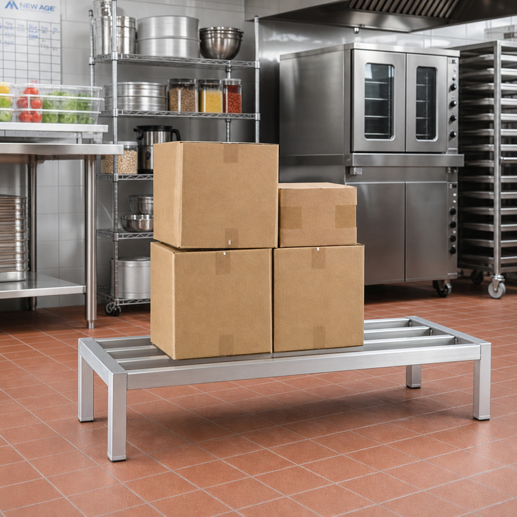 Product image #2 for New Age Heavy Duty All-Welded Aluminum Dunnage Rack, 48 x 24 x 12 Inches, 2500 lb. Capacity