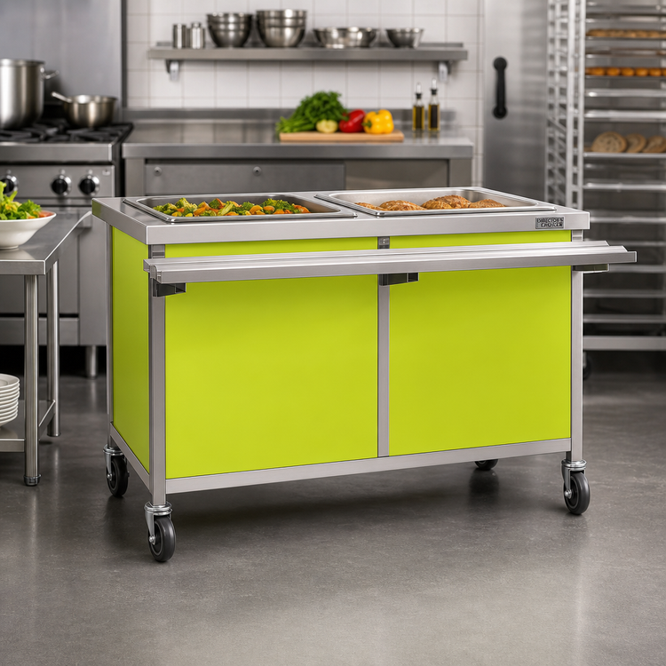 Product image #2 for Director's Choice Mobile Electric Hot Food Table with 2 Insulated Wells, 36 x 30 x 34 Inches