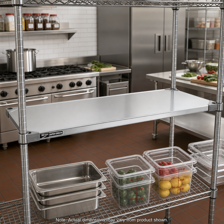 Product image #2 for Metro Super Erecta 48" x 21" Solid Galvanized Shelf with Raised Ship's Edge