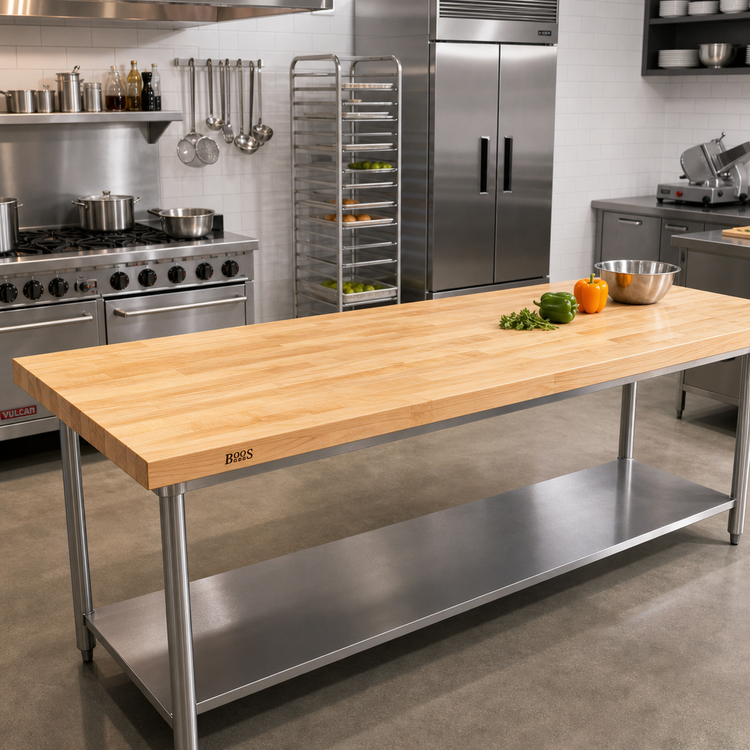 Product image #2 for John Boos 144-Inch x 30-Inch x 1-3/4-Inch Thick Edge Grain Maple Work Table Top