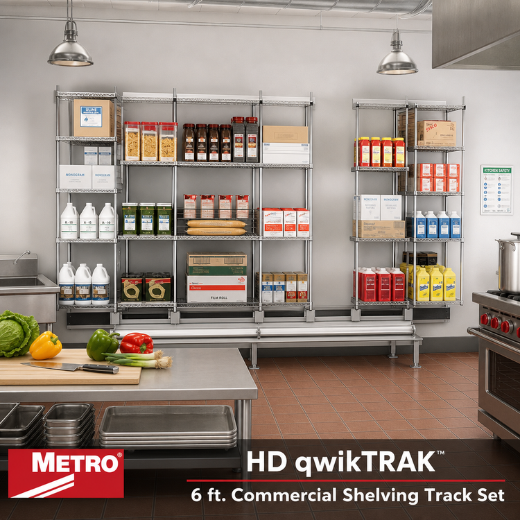 Product image #2 for Metro HD qwikTRAK 6 ft Commercial Shelving Track Set