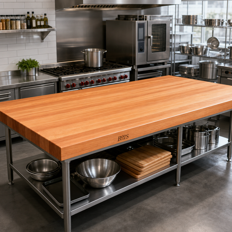 Product image #2 for Boos Block American Cherry Full-Length Edge Grain Kitchen Countertop, 96 x 48 x 3 Inch, Varnique Finish