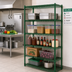 Thumbnail image #2 for Heavy Duty 5-Tier Stationary Green Epoxy Wire Shelving Unit, 14 x 42 x 84 Inches