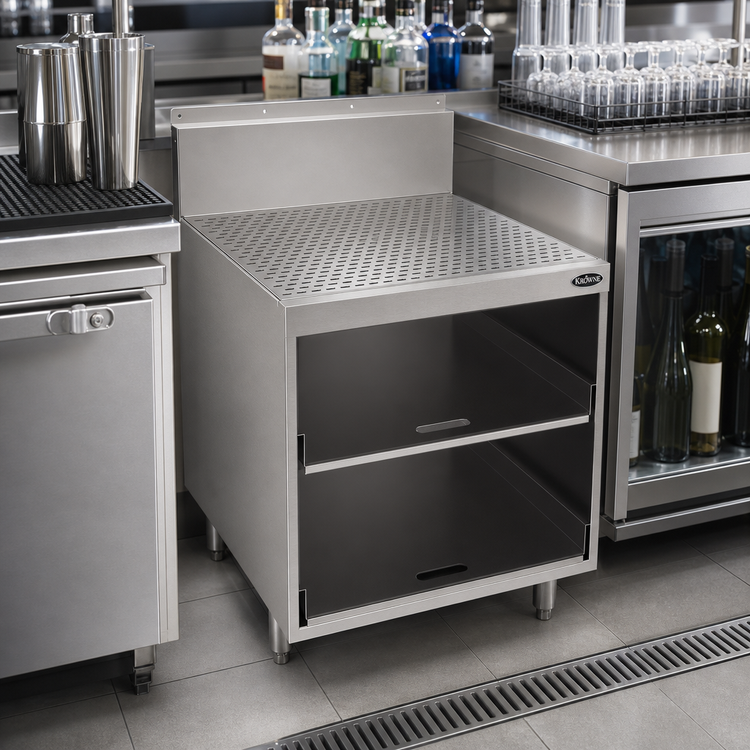 Product image #2 for Krowne Royal Series 24 x 24-Inch Underbar Multi-Use Glass Storage Unit with Drainboard Top