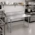 Thumbnail image #2 for Advance Tabco 60 Inch x 30 Inch 14 Gauge 304 Stainless Steel Work Table with 10 Inch Backsplash and Galvanized Open Base