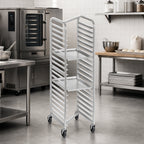 Thumbnail image #3 for Channel Manufacturing 403AN 12-Pan Aluminum Nesting End-Load Bun Pan Rack, 18 x 26-Inch, 5-Inch Centers, Swivel Casters
