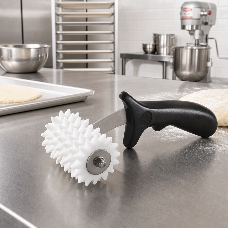 Product image #2 for American Metalcraft Half-Size Dough Docker with 1/2-Inch Pins, Plastic Handle and Stainless Steel Axle
