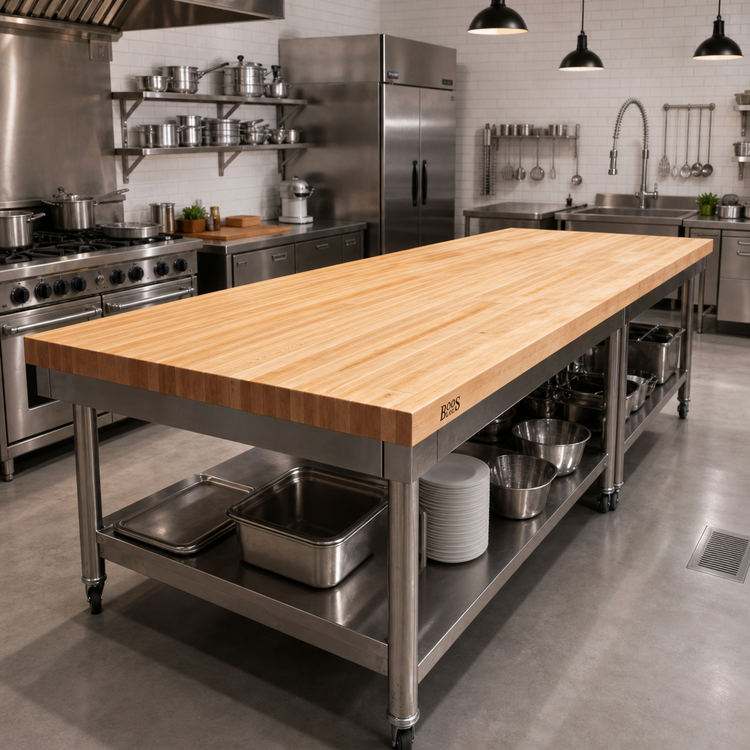 Product image #2 for Boos Block 108 Inch x 42 Inch Edge Grain Maple Kitchen Countertop with Varnique Finish