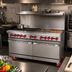 Thumbnail image #2 for American Range 60-Inch Gas Restaurant Range with 36-Inch Griddle, 4 Open Burners, Left Standard Oven and Right Storage Base