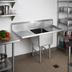 Thumbnail image #2 for John Boos B-Series 1-Compartment Stainless Steel Sink with 2 Drainboards and 10-Inch Backsplash, 57-1/4 Inch W