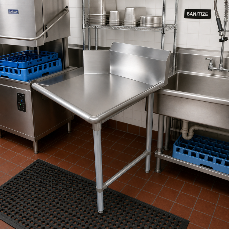 Product image #2 for John Boos Pro-Bowl Straight Clean Dishtable, 24 x 30 Inch, Left-to-Right Operation, 16 Gauge Stainless Steel