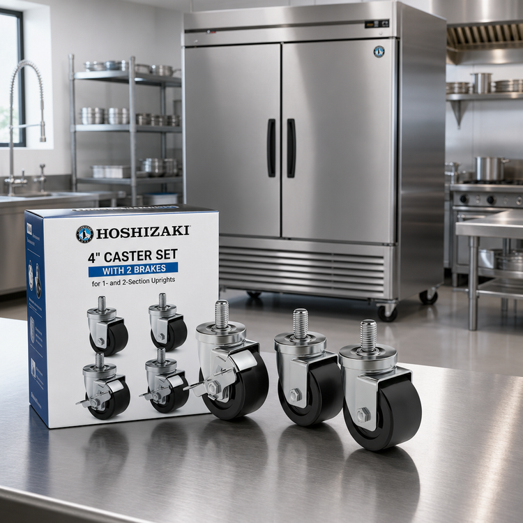 Product image #2 for Hoshizaki 4-Inch Caster Set with 2 Brakes for 1- and 2-Section Uprights