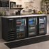 Thumbnail image #2 for Beverage-Air Three-Section Food-Rated Glass Door Back Bar Refrigerator, 78 Inch Wide