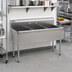 Thumbnail image #2 for Eagle Group Three-Compartment Utility Sink, 55-3/8 Inch Wide, 16-Gauge 430 Stainless Steel, No Drainboards, Galvanized Legs