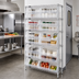 Thumbnail image #2 for Quantum Chrome Plated Stationary Wire Shelving Unit with 6 Shelves and 10 Clear Bins