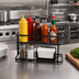 Thumbnail image #2 for American Metalcraft 2-Tier Iron Condiment Caddy, Black