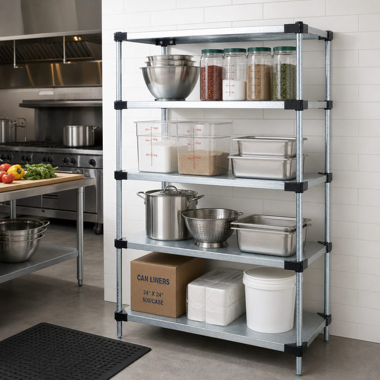Product image #2 for Quantum 54 x 24 x 54-Inch Stationary Solid Shelving Starter Kit with 4 Shelves