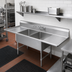 Thumbnail image #2 for Krowne Royal Series 2-Compartment Commercial Sink with Left and Right Drainboards, 96-Inch Wide, 18-Gauge 304 Stainless Steel