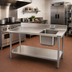 Thumbnail image #2 for Eagle Group Deluxe 48-Inch x 30-Inch Stainless Steel Sink Work Table with Right Bowl, Backsplash, and Undershelf