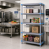 Thumbnail image #2 for Quantum Millenia 30 x 24 x 74-Inch Gray Polymer Shelving Starter Unit with 4 Open Grid Shelves