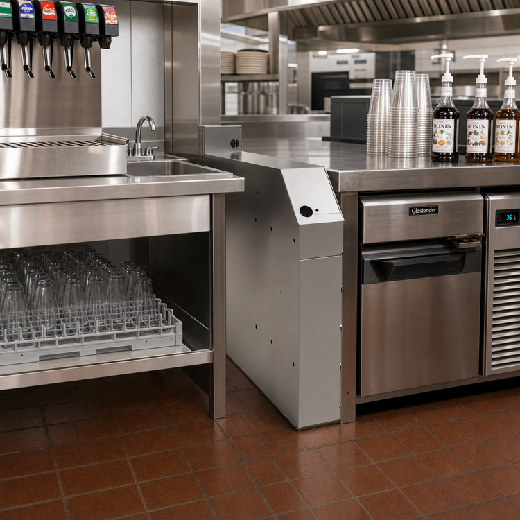 Product image #2 for Glastender Extra Deep Stainless Steel Soda Manifold Housing, 4"W x 24"D x 25"H, No Legs