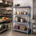 Thumbnail image #2 for Quantum Millenia 4-Shelf Stationary Solid Polymer Shelving Starter Unit, 48 x 21 x 62 Inches, Gray