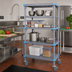 Thumbnail image #2 for Millenia Mobile Polymer Starter Shelving Unit with 4 Open Grid Shelves, 48 x 24 x 62 Inches