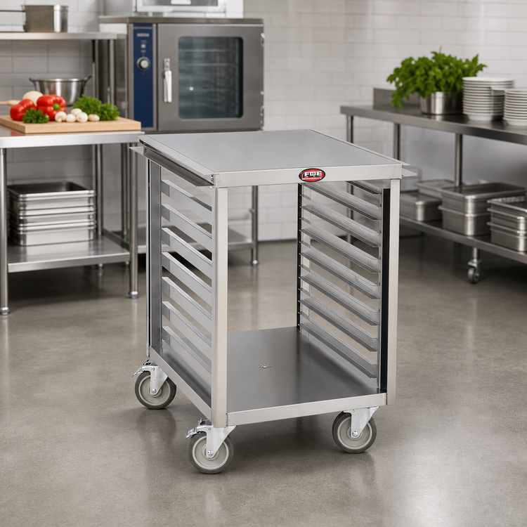 Product image #2 for FWE Mobile Stainless Steel Equipment Stand with 16 Universal Slides and Undershelf