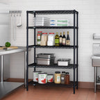Thumbnail image #2 for Quantum WR86-1842BK Wire Shelving Starter Unit, 42"W x 18"D x 86"H, 4 Shelves, Black Epoxy Finish