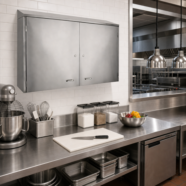 Product image #2 for Glastender 24-Inch Wall-Mounted Stainless Steel Wall Cabinet with 2 Hinged Doors