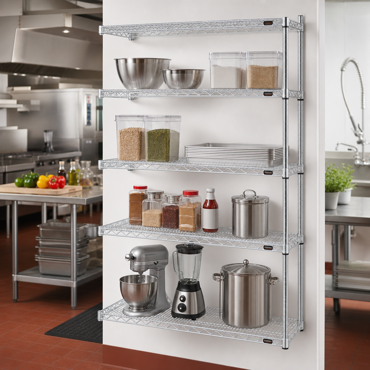 Product image #2 for EAGLEbrite 4-Tier Add-On Wire Shelving Unit, 36 x 18 x 63 Inches, Zinc Finish