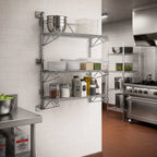 Thumbnail image #2 for Metro Super Erecta SW25C 3-Tier Chrome-Plated Post-Type Wall-Mount End Unit for 14-Inch-Deep Shelves