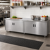 Thumbnail image #2 for Advance Tabco Special Value 108-Inch x 24-Inch Enclosed Work Table with Cabinet Base, Mid-Shelf, Hinged Doors, and 16 Gauge 304 Stainless Steel Top
