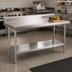 Thumbnail image #2 for 60-Inch x 24-Inch 16-Gauge Stainless Steel Work Table with 5-Inch Riser and Open Base