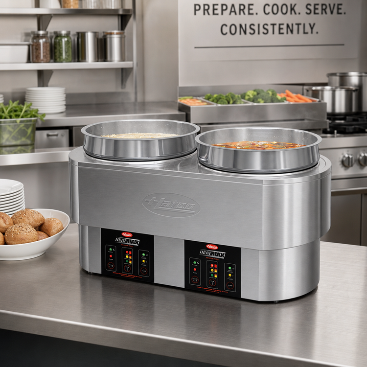 Product image #2 for Hatco Countertop Round Heated Well Food Warmer/Cooker, Dual 11 Qt., Dry Operation, 208V