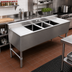 Thumbnail image #2 for Omcan 3-Compartment Underbar Sink with Left and Right Drainboards, 72 Inch Wide