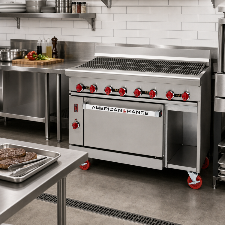 Product image #2 for American Range 24-Inch Commercial Gas Radiant Broiler Range with 20-Inch Space Saver Oven