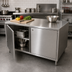 Thumbnail image #2 for Dual-Access Stainless Steel Chef Table Cabinet Base with Locking Hinged Doors, 36 x 24 Inches