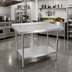 Thumbnail image #2 for BK Resources 72 Inch x 24 Inch Stainless Steel Work Table with 1-1/2 Inch Rear Riser and Adjustable Undershelf