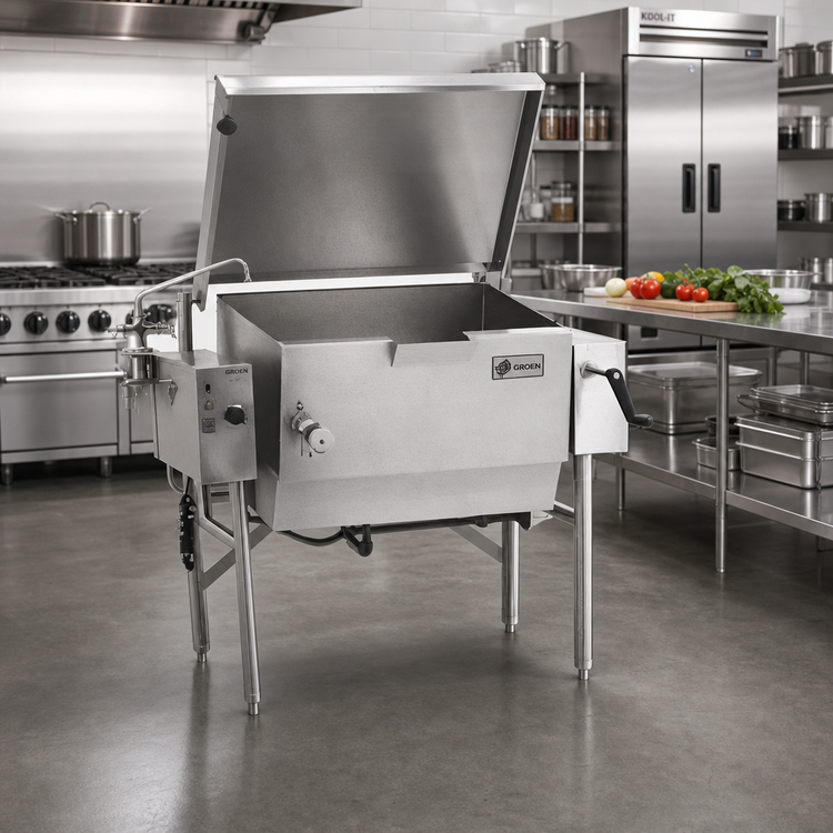 Product image #2 for Classic 37-Gallon Gas Tilting Skillet with Manual Tilt and Open Frame Base