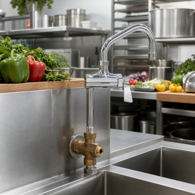 Product image #2 for Fisher Brass Add-On Faucet with 6-Inch Swing Spout for Rigid Control Valves