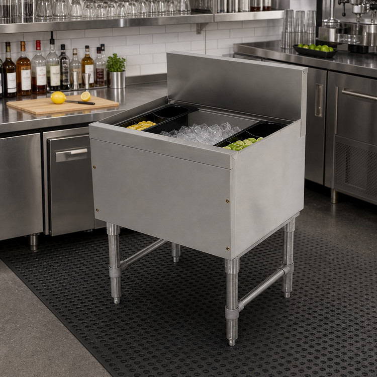 Product image #2 for Advance Tabco Prestige Supreme 30-Inch Stainless Steel Ice Chest with 10-Circuit Cold Plate and 121-Lb Capacity