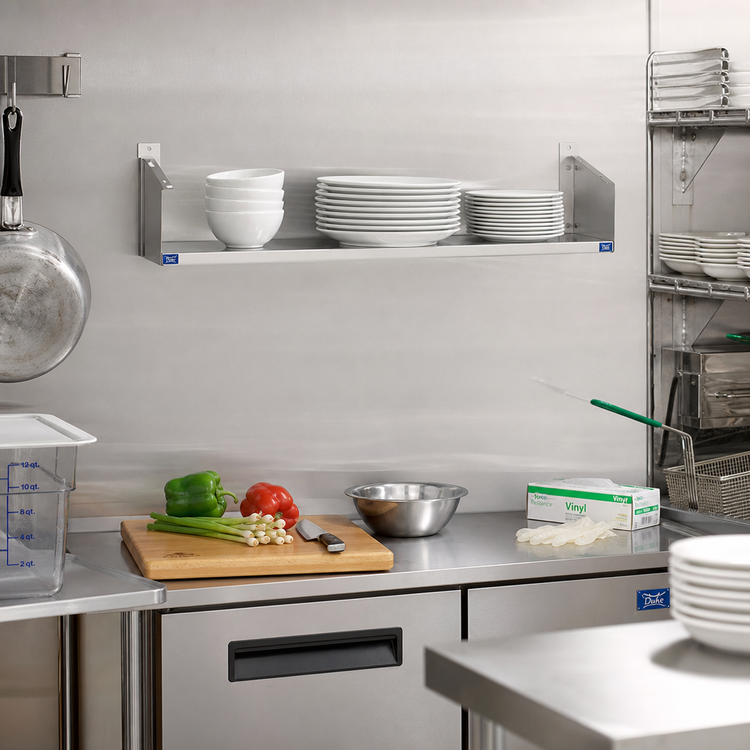 Product image #2 for Duke Manufacturing 25-Inch Stainless Steel Dish Shelf with Fixed Brackets