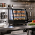 Thumbnail image #3 for Omcan 27-Inch Black Countertop Refrigerated Display Case, 3.5 Cu. Ft., Curved Glass, Rear Sliding Doors