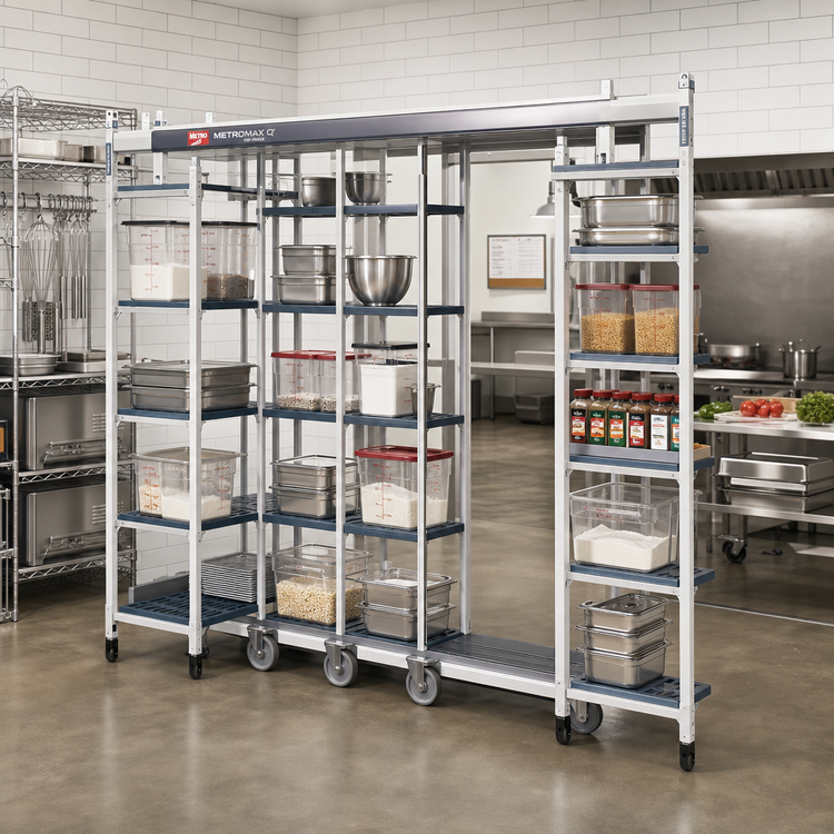 Product image #2 for MetroMax Q Top-Track Mobile Shelving Unit Kit, 21-Inch Wide