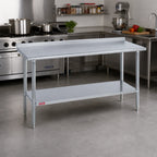 Thumbnail image #2 for Duke Manufacturing 416S-2460-2R Stainless Steel Work Table, 60 x 24 x 36 in, 16-Gauge 400 Series Top, 1-1/8 in Riser, Undershelf