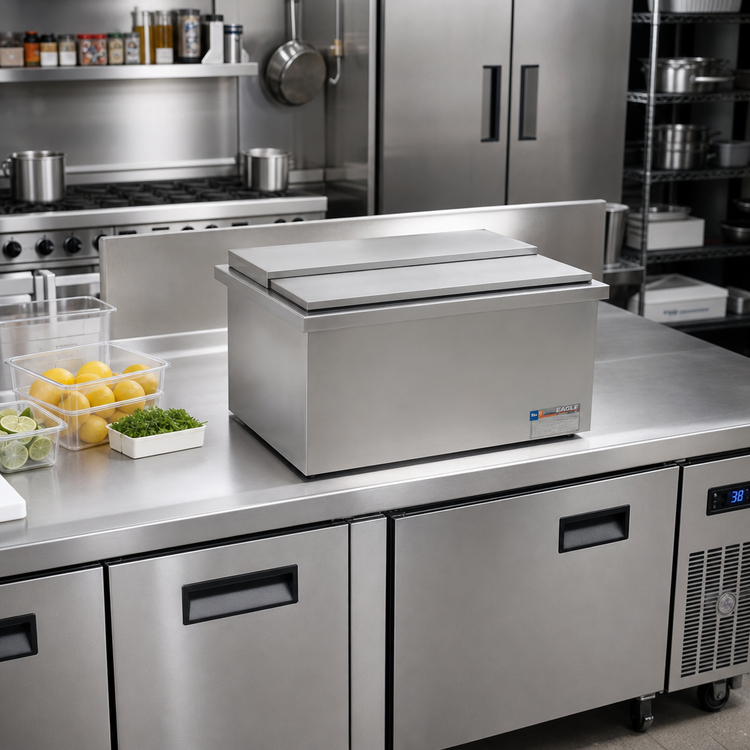 Product image #2 for Eagle Group Spec-Bar 30-Inch W x 20-Inch D Drop-In Ice Chest, Without Cold Plate, 121 lb. Capacity